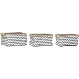 Dkd Home Decor Kurvesæt Polyester Jute Zigzag Boho (3 pcs) Kurv