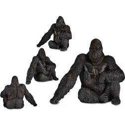 Dekorativ figur Gorilla Sort Harpiks (34 x 50 x 63 cm)