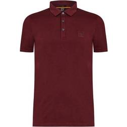 HUGO BOSS Stretch Cotton Slim Fit with Logo Patch Polo Shirt - Dark Red