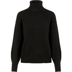 Pieces Pccava Ls High Neck Knit Bc Black Female