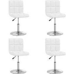 vidaXL Chaises À Manger Lot 4 Blanc Similicuir Chaise de Cuisine 85.5cm 4pcs