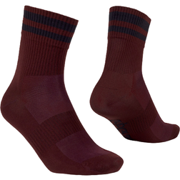 Gripgrab Original Stripes Crew Socks Unisex - Dark Red