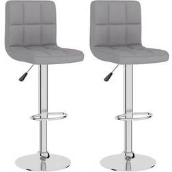 vidaXL Tabourets Lot De 2 Gris Tabouret de bar 111cm 2pcs