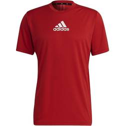 Adidas Designed to Move Sport 3-Stripes T-shirt Men - Scarlet/White