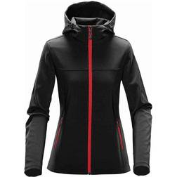 Stormtech Women's Orbiter Softshell Hoody - Black/Bright Red