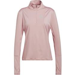 Adidas Own The Run 1/2 Zip Long Sleeve T-shirt Women - Wonder Mauve