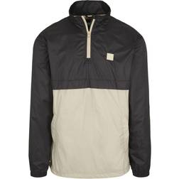 Urban Classics Stand Up Collar Pull Over Jacket - Black/Concrete