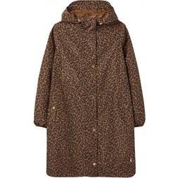 Joules Waybridge Waterproof Packable Raincoat - Tan Leopard