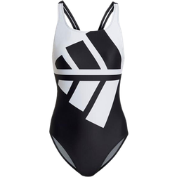 Adidas Women's Logo Graphic Swimsuit - Black/White