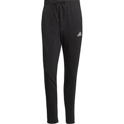 Adidas Essentials Single Jersey Tapered Open Hem 3-Stripes Joggers - Black/White