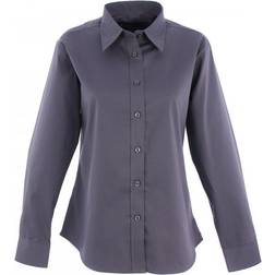 Uneek Ladies Pinpoint Oxford Full Sleeve Shirt - Charcoal