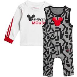 adidas Infants X Disney Mickey Mouse Onesie Set - White/Vivid Red (HA6586)