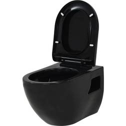 vidaXL Toilette murale Céramique Noir