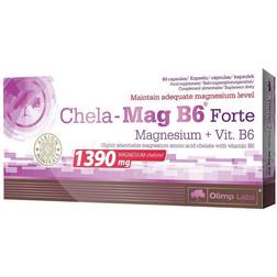 Olimp Nutrition Chela Mag B6 Forte Mega Caps, Kapsel, Vitamin B6, Vitamin B9 (folinsyre) Magnesium, Voksen, 250 mg