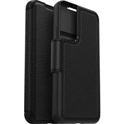 OtterBox Cover per Samsung Galaxy S22 Strada, resistente a shock e cadute, vero cuoio, 2 slot carte di credito, testata 3x vs norme MIL-STD 810G, Nero