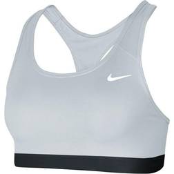 Nike Swoosh Sports Bra - Carbon Heather/White