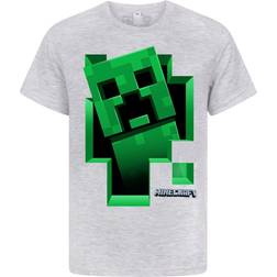 Minecraft Boy's Creeper Inside T-shirt - Grey