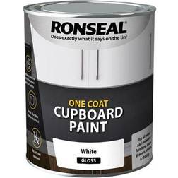 Ronseal One Coat Cupboard Wood Paint White 0.75L