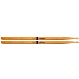 Promark Bacchette Batteria Rebound 5B Drum Sticks ActiveGrip Diventa più aderente con il sudore delle mani Finitura Active Grip, Punta di ghianda, Legno di hickory 1 Coppia