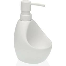 BigBuy Home Distributeur De Savon Versa Blanc Céramique ABS 9.5 x 16.5 x 11 cm