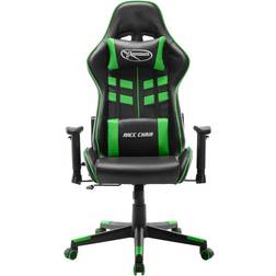 vidaXL Adjustable Armrest Artificial Leather Gaming Chair - Black/Green