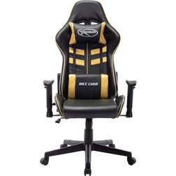 vidaXL Adjustable Armrest Artificial Leather Gaming Chair - Black/Gold