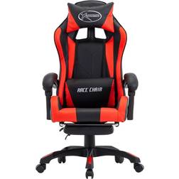 vidaXL Imitation Leather with Footrest Gaming Chair - Black/Red