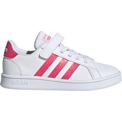 adidas Kid's Grand Court - Footwear White/Real Pink/Footwear White