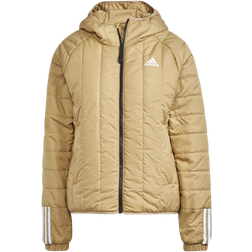 adidas Women's Itavic 3-Stripes Light Hooded Jacket - Beige Tone