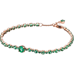 Pandora Sparkling Pavé Tennis Bracelet - Rose Gold/Green