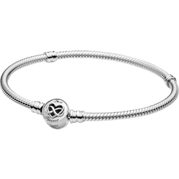Pandora Moments Heart Infinity Clasp Snake Chain Bracelet - Silver