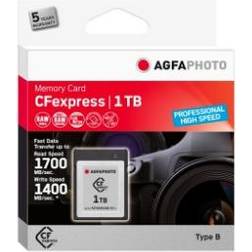 AGFAPHOTO Carte Mémoire SD CFexpress Professional 10443 1000Go Flash NAND 1700Mo/s Noir