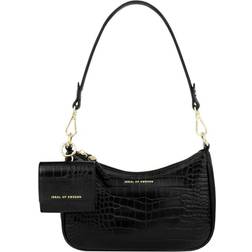 iDeal of Sweden Nora Shoulder Bag - Jet Black Croco