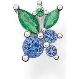 Thomas Sabo Blueberry Single Ear Stud - Silver/Green/Dark Blue