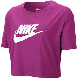 NIKE Women's Sportswear Essential Cropped T-shirt - Sangria/White