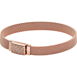 Pandora Reflexions Long Clasp Pavé Bracelet - Rose Gold/Transparent