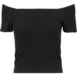 Urban Classics Ladies Off Shoulder Rib Tee - Black