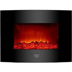 Cecotec Camino elettrico decorativo da parete Warm 2200 Fiamme Curve 2000W Nero Trasparente