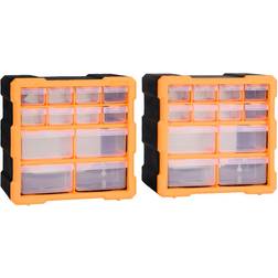 vidaXL Organisers with 12 Drawers Opbevaringsboks 2stk