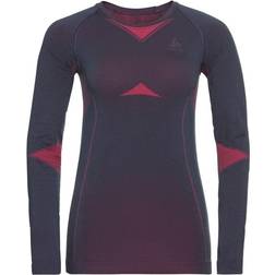 Odlo Fundamentals Perfor Long Sleeve T-shirt Women - Odyssey Gray/Diva Pink