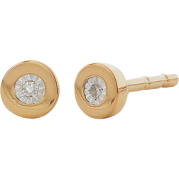 Monica Vinader Linear Stud Earrings - Gold/Diamonds