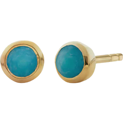 Monica Vinader Gold Mini Gem Stud Earrings Turquoise