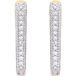 Monica Vinader Alta Capture Huggie Earrings - Gold/Diamonds