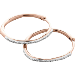 Monica Vinader Riva Medium Hoop Earrings - Rose Gold/Diamond