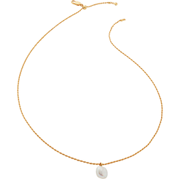 Monica Vinader Nura Tiny Keshi Necklace - Gold/Pearl