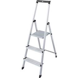 Krause Escalera plegable de 3 peldaños 126214 Plateado Aluminio