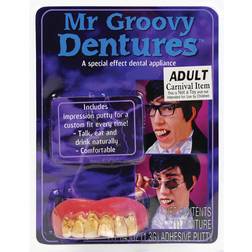 Bristol Novelty Mr Groovy Dentures Fake Teeth With Impression Putty