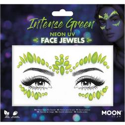 Smiffys Face Jewels UV Neon Grön