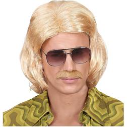 Widmann 70-tals Dandy Blond Perukset med Mustasch