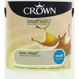 Crown Breatheasy Wall Paint, Ceiling Paint East Village 2.5L